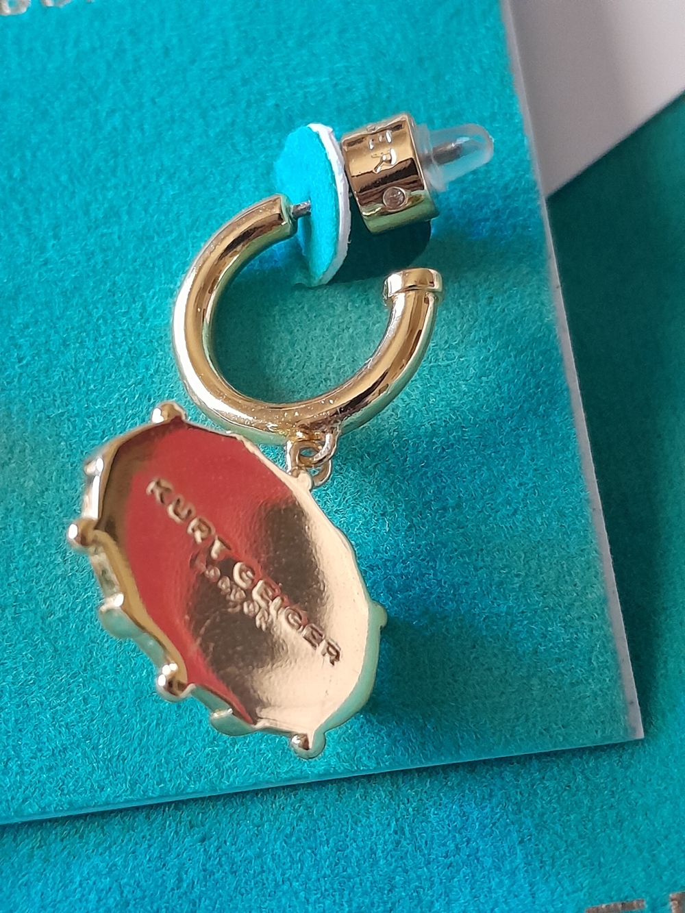 Kurt Geiger Rainbow Evil Eye Huggie Drop Earrings w Multicolor Crystal Charms - Picture 4 of 6